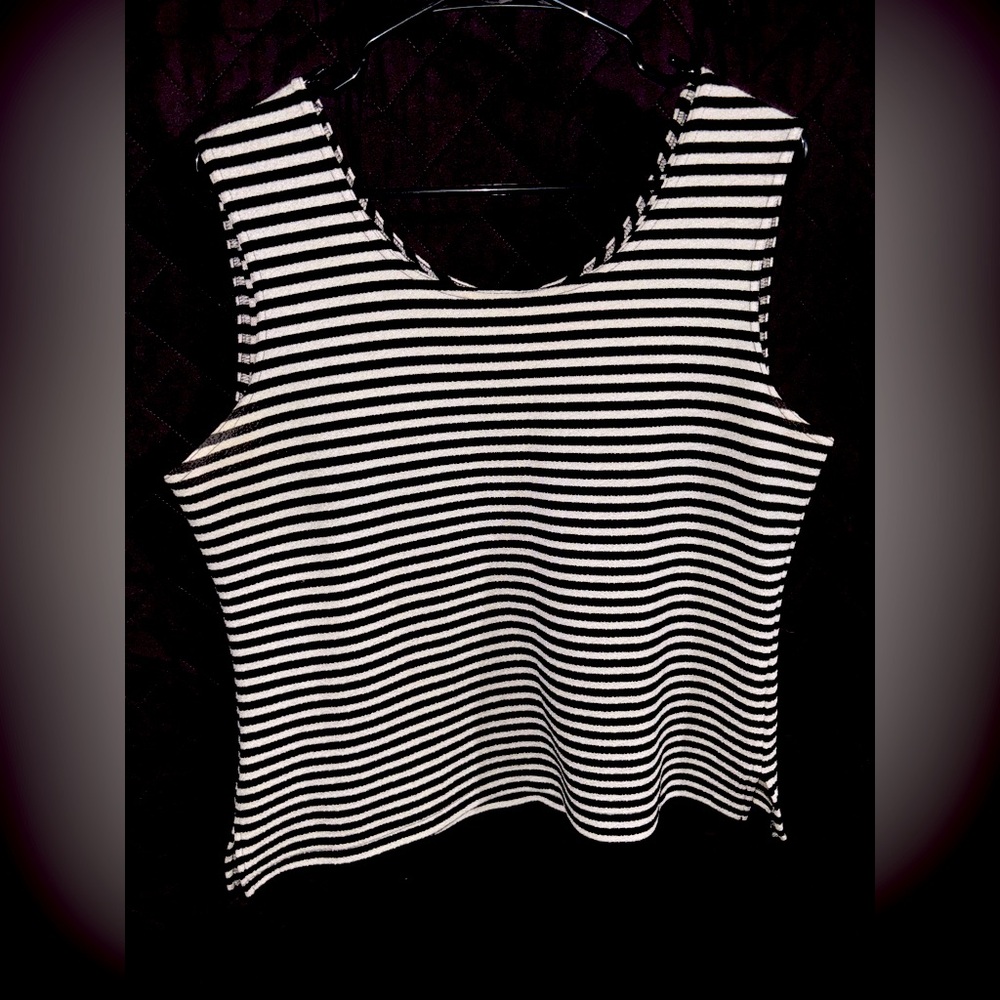 Striped Black and White Women's Top